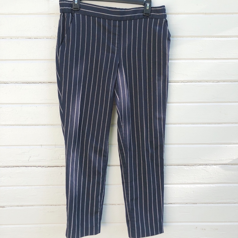 Cynthia Rowley Navy & White Striped Pants Size 10